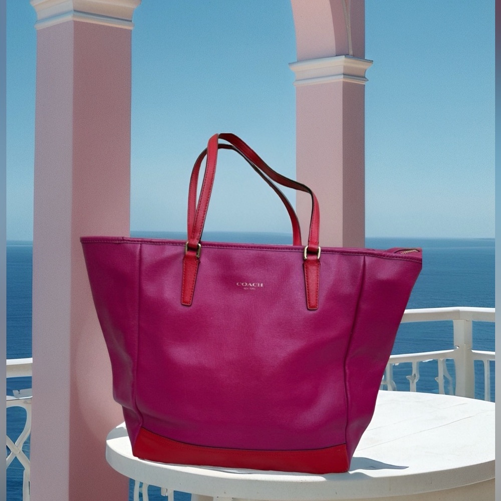 Coach color block tote